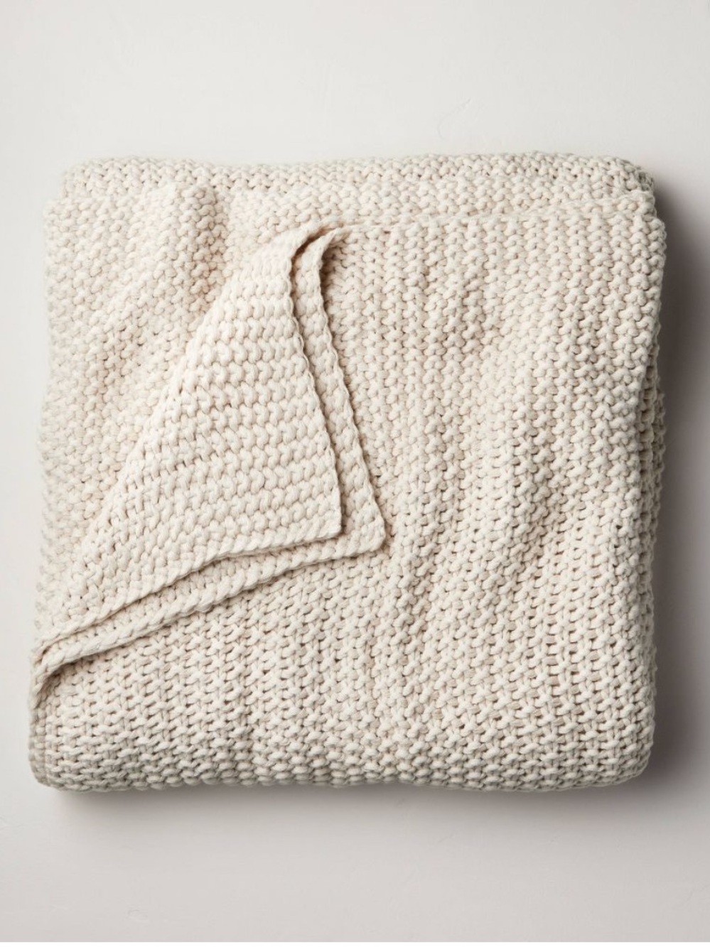 Full/Queen Chunky Knit Bed Blanket Natural - Casaluna™